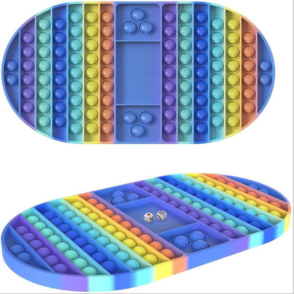 Oval checkerboard rat control pioneer large size football field pop it fidget interactive parent-child stress relief toy
