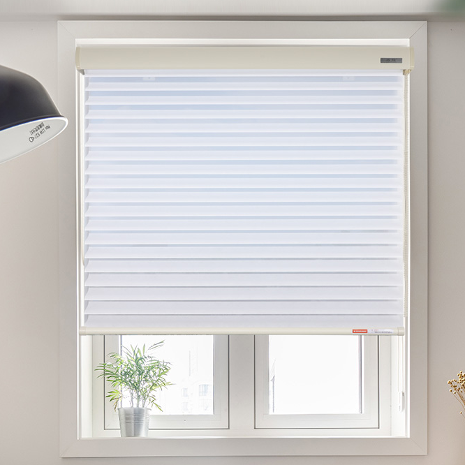 香格里拉帘卧室书房客厅卷帘柔纱帘卫生间办公室布艺百叶窗帘详情图4