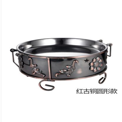 New stainless steel seafood stove, seafood star plate, commercial platter, alcohol stove, seafood pot, round lobster tray, 40cm