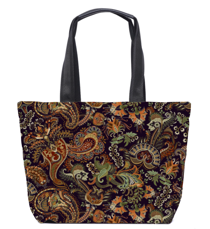 桃皮绒复合布  民族风腰果系列 数码印花 一米起印详情图3