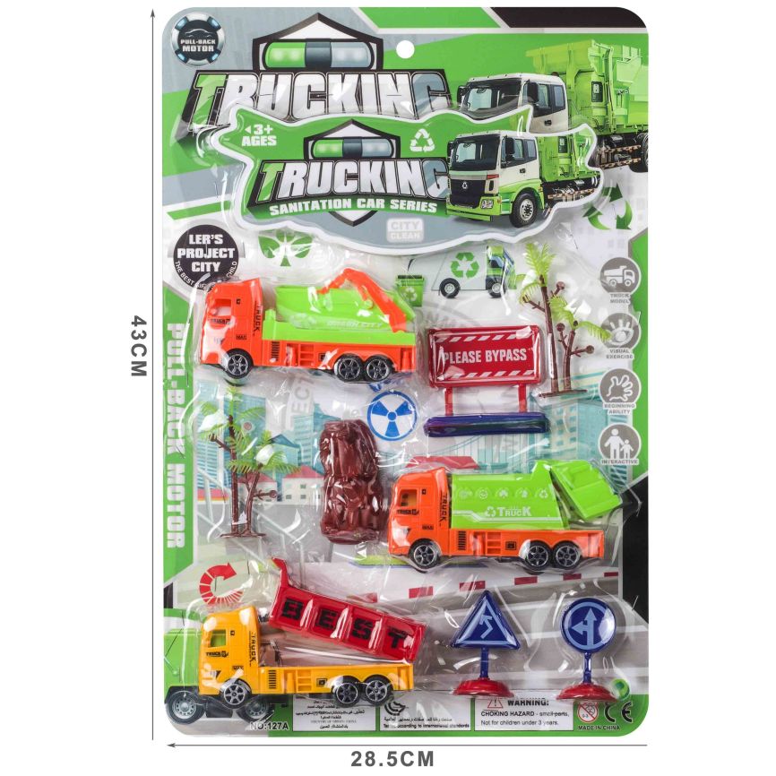 127A吸塑板装多趣味可爱回力小车仔套装