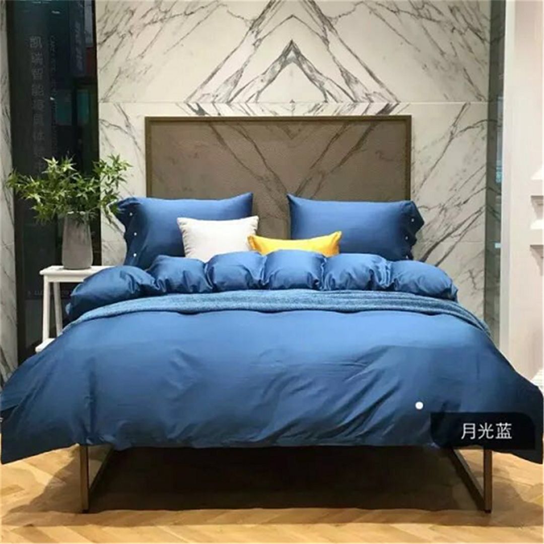 Hotel Hotel Homestays Solid color 100 rooms linen bedding four-piece linen bedding set hotel bedding