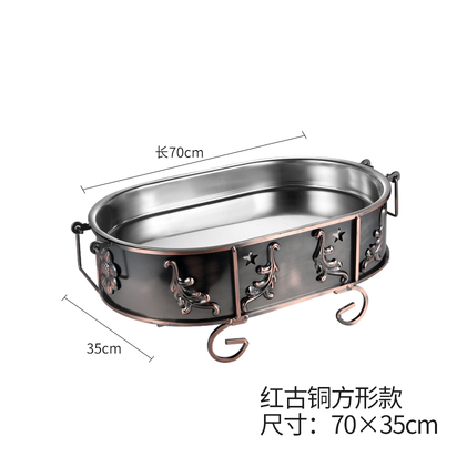 New stainless steel seafood stove, seafood star plate, commercial platter, alcohol stove, seafood pot, round lobster plating detail image 1