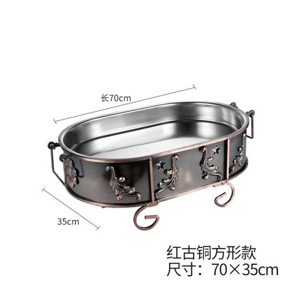 New stainless steel seafood stove, seafood star plate, commercial platter, alcohol stove, seafood pot, round lobster plating.