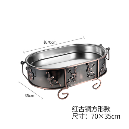 New stainless steel seafood stove, seafood star plate, commercial platter, alcohol stove, seafood pot, round lobster plating. detail image 1