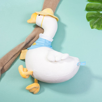 Spring outing big white goose plush toy cute animal throw pillow doll doll birthday gift