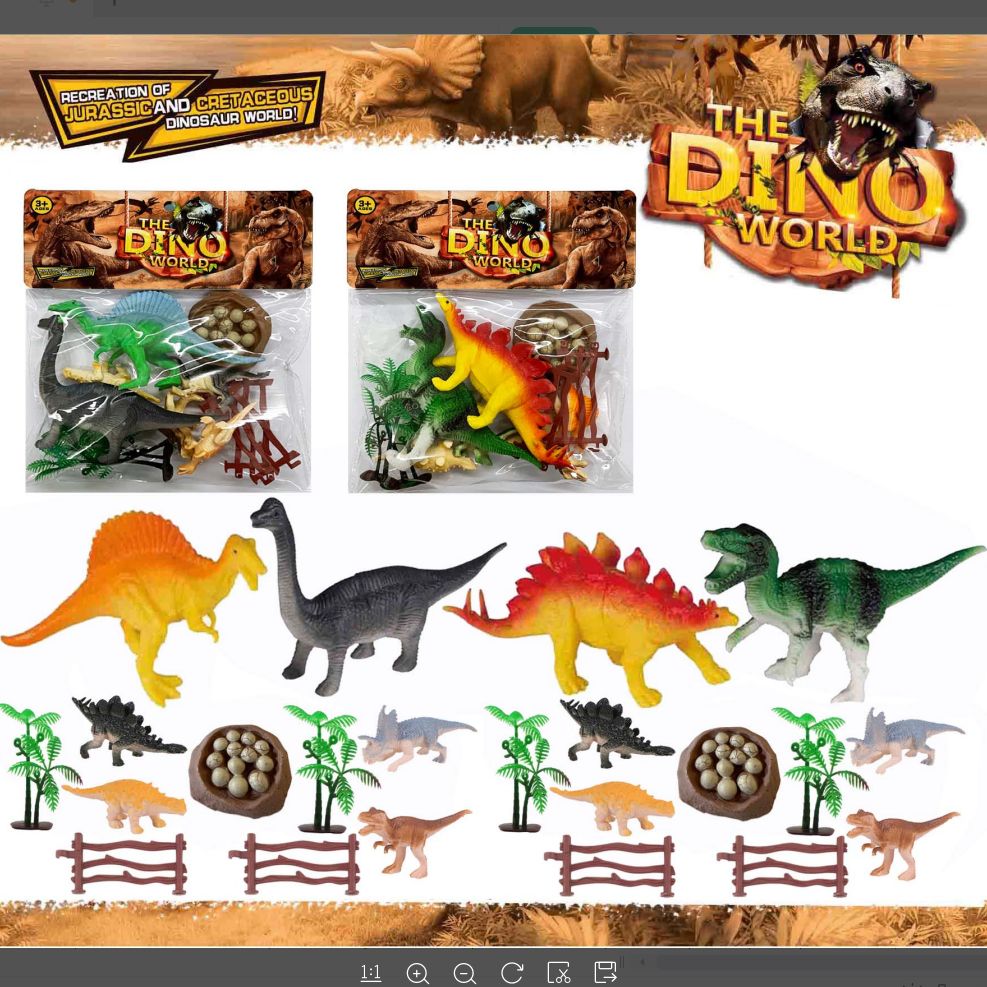 124-22B card head bag with many fun imitation real color dinosaur