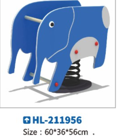 Kindergarten, outdoor park, community rocking horse, children's plastic toys, spring rocking horse, cartoon shape rocking horse playground detail image 1