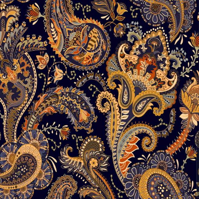 桃皮绒复合布  民族风腰果系列 数码印花 一米起印详情图2