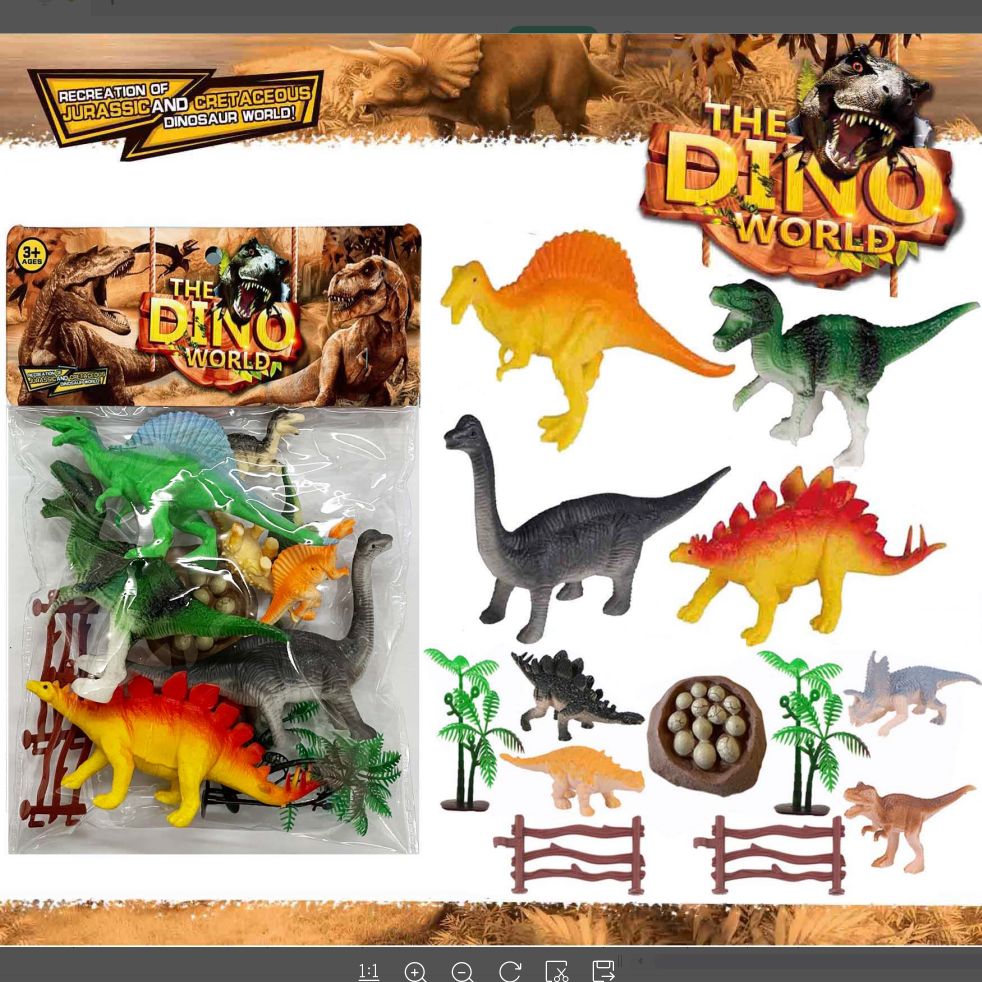 124-42B card head bag with fun imitation real color small dinosaur