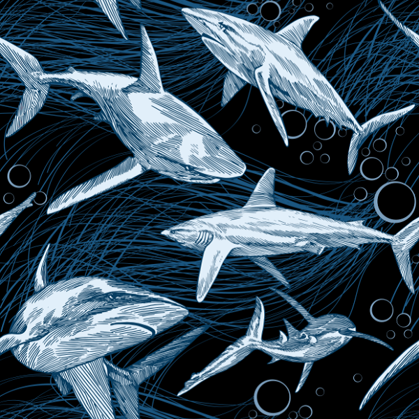 900D弹丝PU 海底世界系列 数码印花 一米起印 箱包等面料详情图7