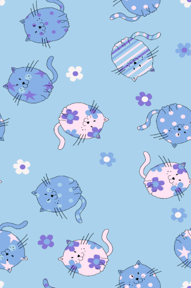 骑兵斜复合布 薄 卡通猫系列 双肩背包 收纳箱 鞋子等面料详情图5