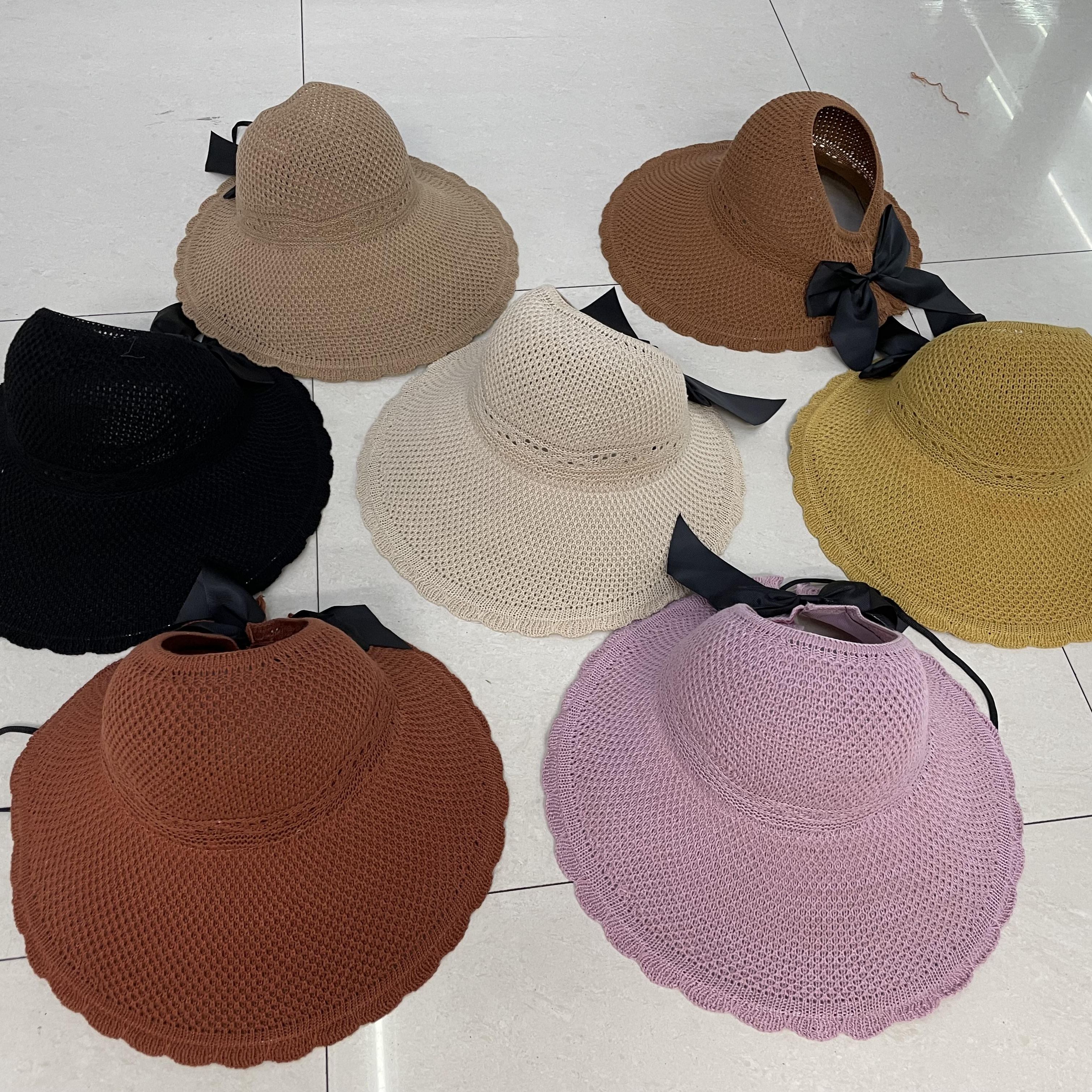 Bonnet Sunshade Sun Protection Empty Top Outdoor Leisure Outdoor Beach Large Lace/Small Edge/No Lace details Picture