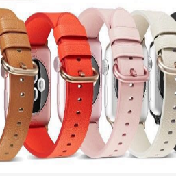 Calfskin thin strap female red white brown black leather strap