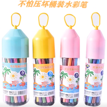 学生涂鸦彩色绘画笔12色桶装详情图1