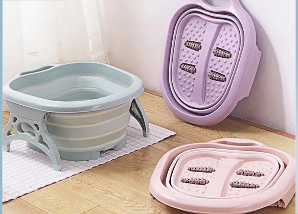 Foldable home roller massage calf non-wooden foot bath tub detail image 6