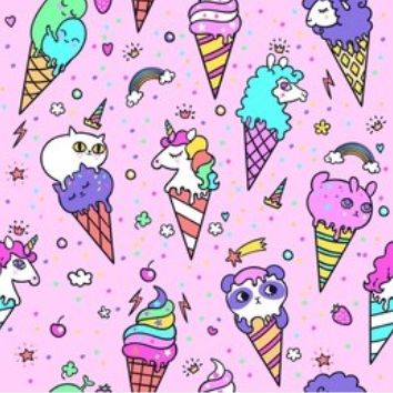 骑兵斜复合布 薄 可爱冰淇淋独角兽系列 双肩背包 收纳箱 鞋子等面料