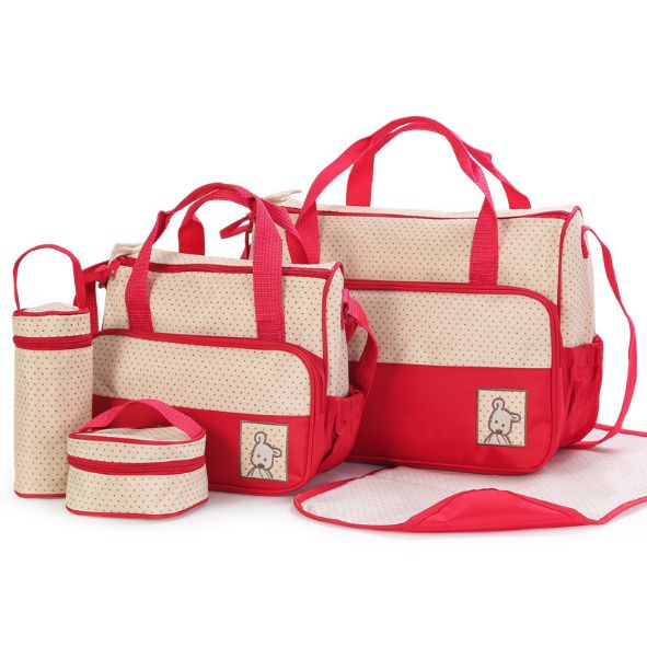 Multi-functional Mom bag flower and scallop size five-piece mom bag