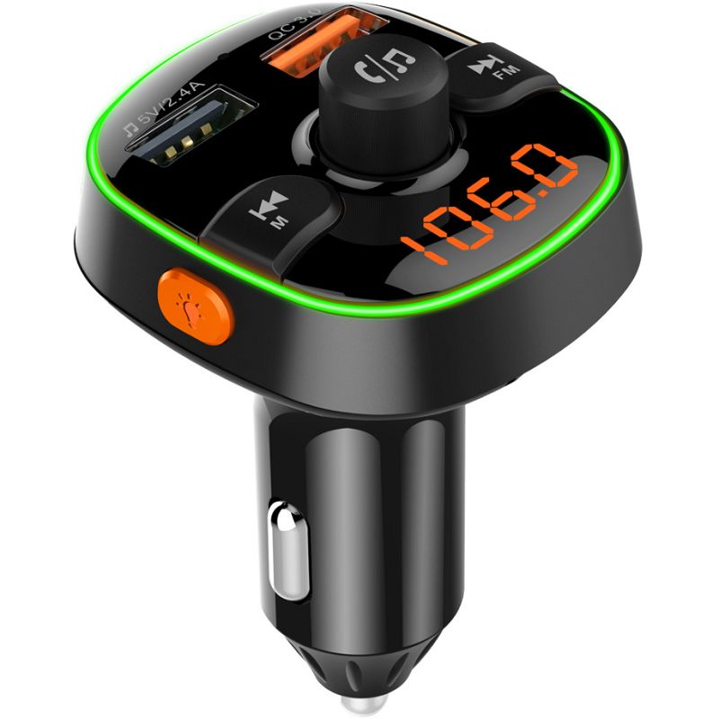 Coche bluetooth transfronterizo nuevo transmisor FM coche MP3 player QC3.0 carga rápida