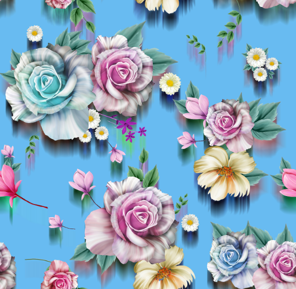 290 Twill composite digital Printed Flower Series, large stock of high, medium and low-end leather fabric, factory direct sales, hot-selling new styles detail image 5