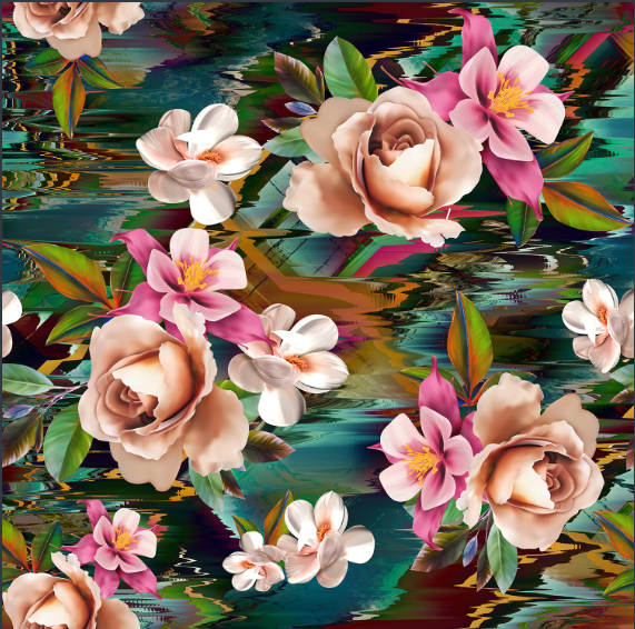 290 Twill composite digital Printed Flower Series, large stock of high, medium and low-end leather fabric, factory direct sales, hot-selling new styles detail image 6