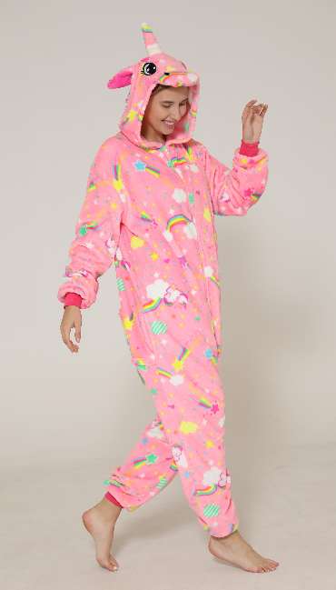 One-piece animal pajamas with luminous fluorescence for children's export, flannel cartoon animal parent-child style, thickened autumn and winter toilet version new style detail image 1