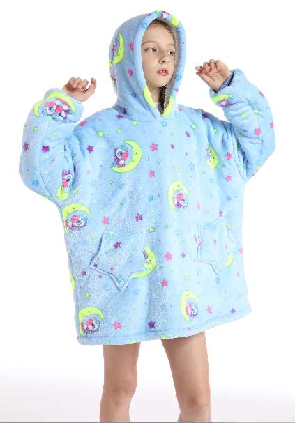 Double-layered thickened sheepskin pajamas and cartoon hooded jackets for children details Picture
