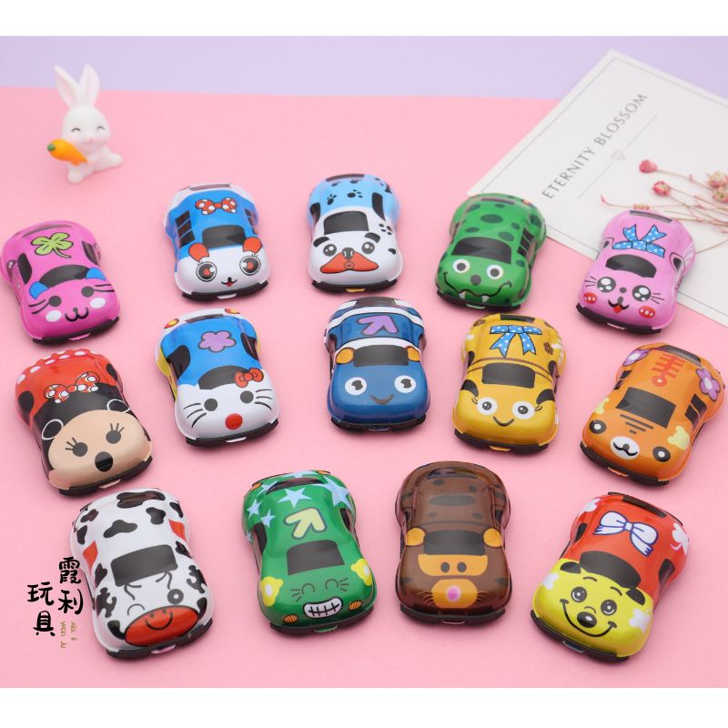 Cartoon Rebound car children's plastic toy gift gacha Specification image