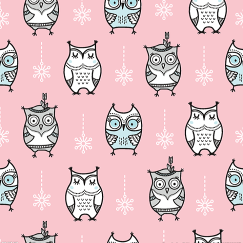 银丝布复合 猫头鹰系列 数码印花 一米起印，箱包等面料详情图1