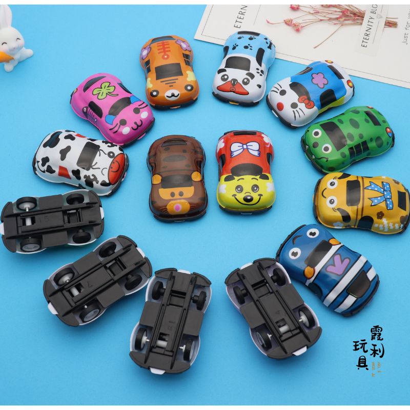 Cartoon Rebound car children's plastic toy gift gacha details Picture