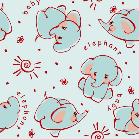 银丝布复合 数码印花  大象系列 一米起印详情图1