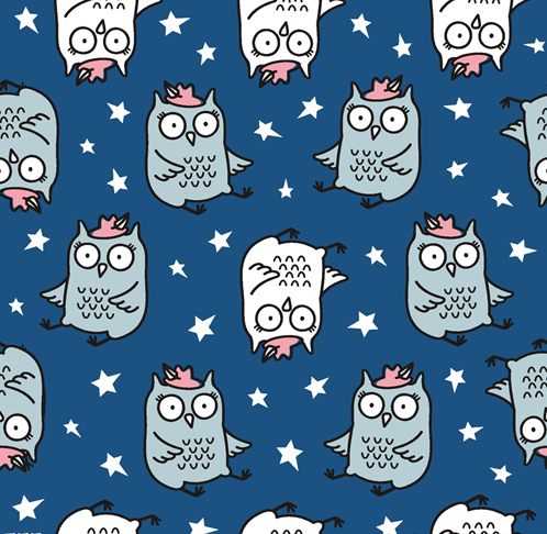 银丝布复合 猫头鹰系列 数码印花 一米起印，箱包等面料详情图2