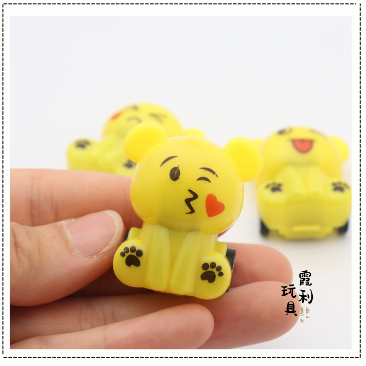 Wechat business ground promotion: Cartoon expression little power cart, children's plastic toys, gifts, gacha party detail image 6