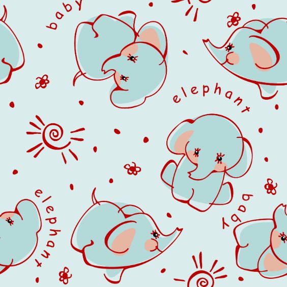 银丝布复合 数码印花  大象系列 一米起印图