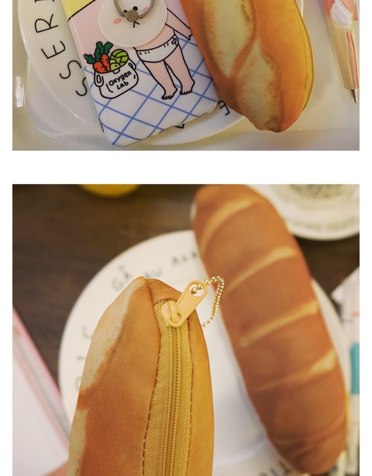 Plush pen case, bread pen case, cartoon Japanese and Korean simulation pen case, student cartoon pen case Application Scenario