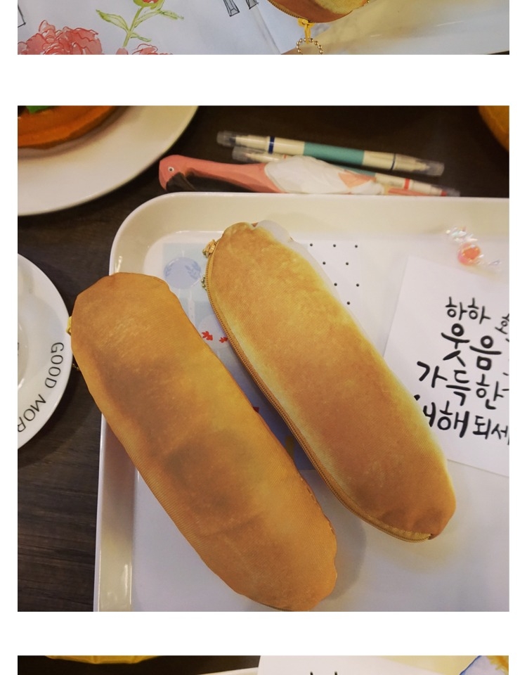 Plush pen case, bread pen case, cartoon Japanese and Korean simulation pen case, student cartoon pen case detail image 6