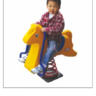 Outdoor community fitness equipment doll rocker children spring rocker seesaw park plastic rocker horse 19716 pony rocker Hualong play toy factory direct sales