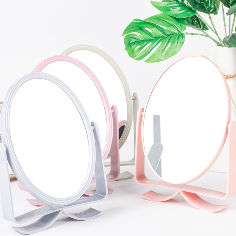 时尚经典椭圆双面台式镜梳妆镜塑料镜日用百货化妆镜厂家直销详情图1