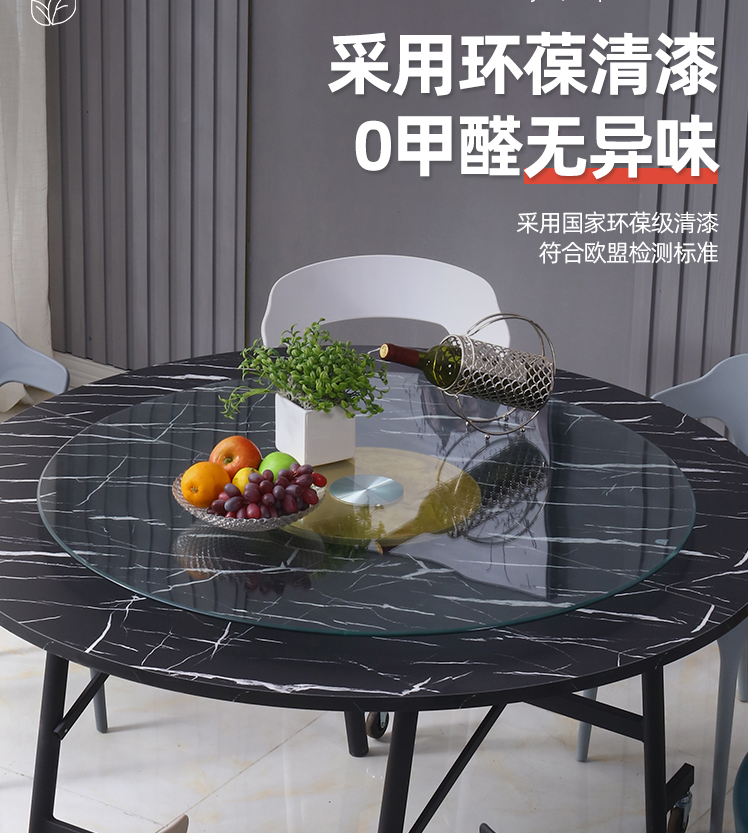 吕字家具-厂家直销桌子折叠餐桌桌酒店椅子移动餐桌桌子圆形客厅桌子大圆桌详情1