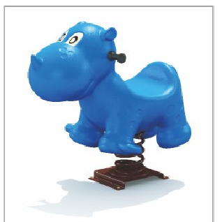 Outdoor community fitness equipment doll rocker children spring rocker seesaw park plastic rocker horse 19712 Rhino rocker Hualong play toy factory direct sales