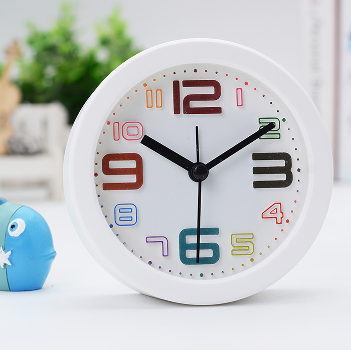 Mini home decoration, simple circular three-dimensional digital desktop clock, student dormitory lazy alarm clock detail image 3
