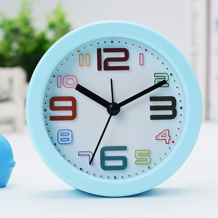 Mini home decoration, simple circular three-dimensional digital desktop clock, student dormitory lazy alarm clock details Picture