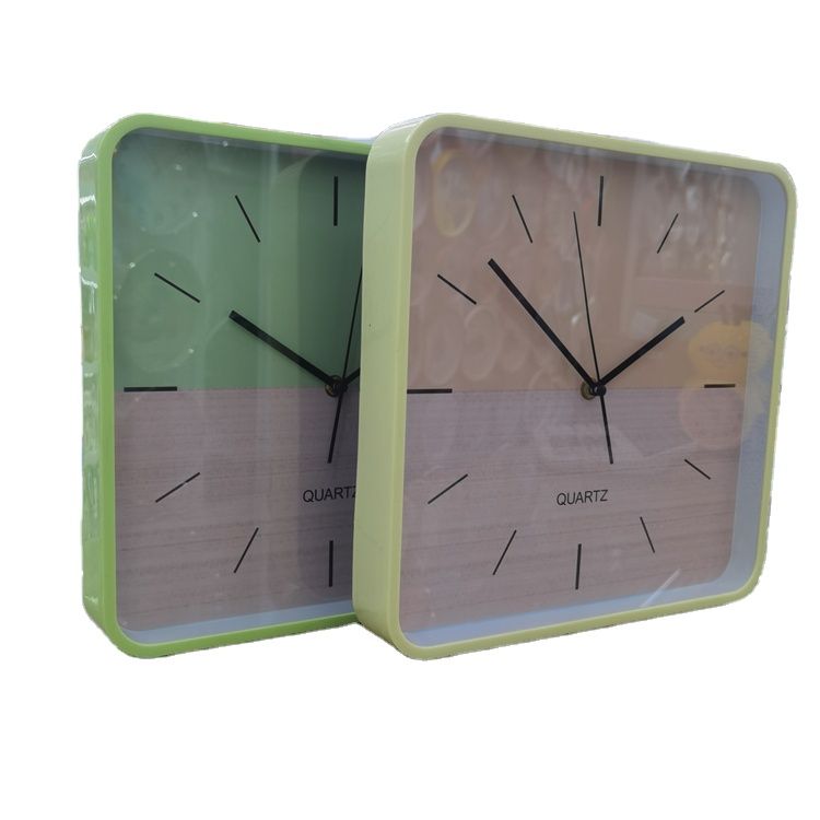 12英寸见方双色现代装饰简易客厅无声挂钟