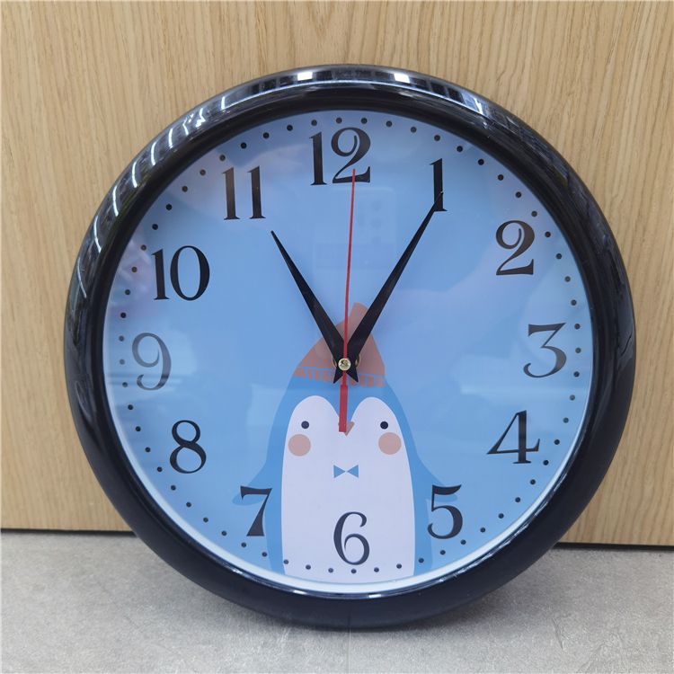 27cm modern furniture, round, cheap wholesale, simple style animal face, children's bedroom decoration, silent wall clock details Picture