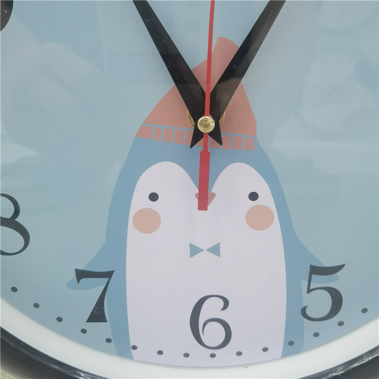 27cm modern furniture, round, cheap wholesale, simple style animal face, children's bedroom decoration, silent wall clock detail image 3