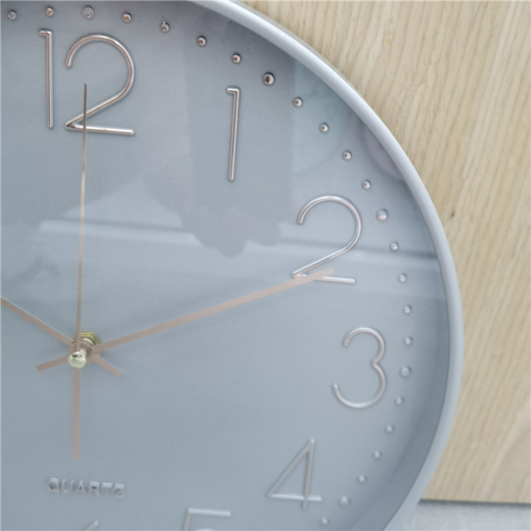 现代装饰12英寸无声三维金色数码极简艺术设计塑料家居廉价挂钟详情图2