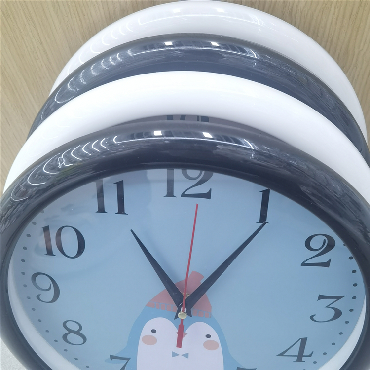 27cm modern furniture, round, cheap wholesale, simple style animal face, children's bedroom decoration, silent wall clock detail image 1