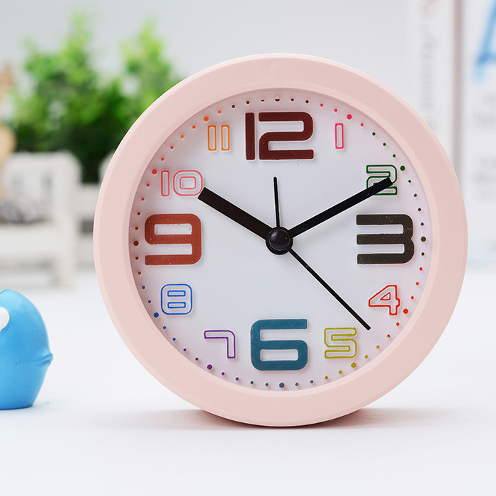 Mini home decoration, simple circular three-dimensional digital desktop clock, student dormitory lazy alarm clock detail image 2