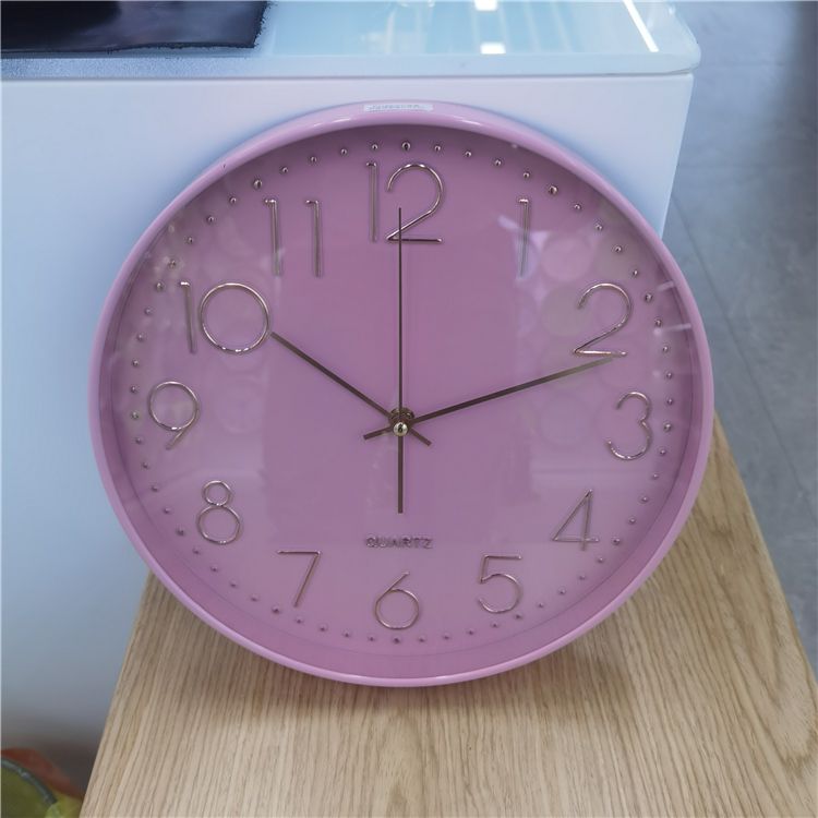 现代装饰12英寸无声三维金色数码极简艺术设计塑料家居廉价挂钟产品图