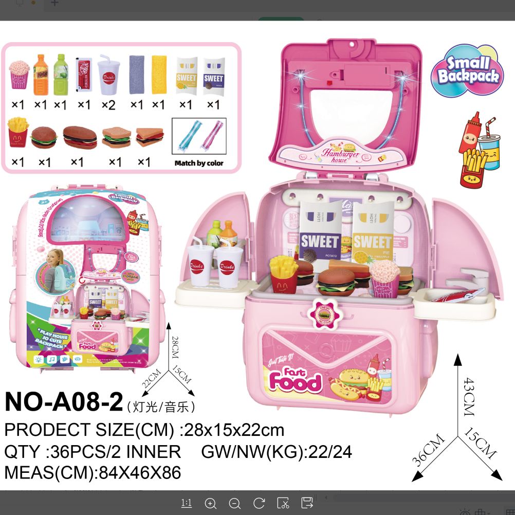 A08-2 Girl heart cute, interesting and multi-style sealed family backpack full figure